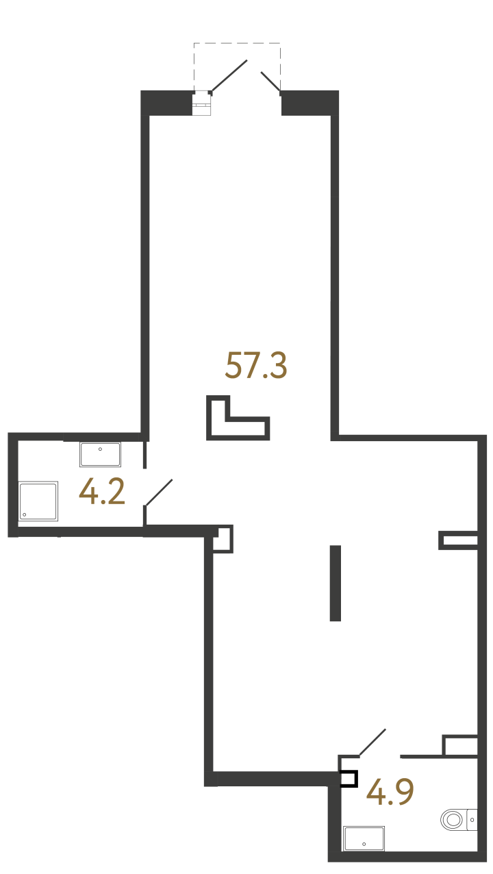 Помещение №600 - 66.4 м²